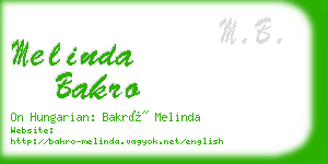 melinda bakro business card